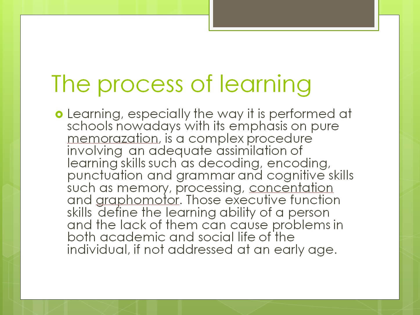 Learning Strategies for students with language learning difficulties due to excecutive functioning disorders